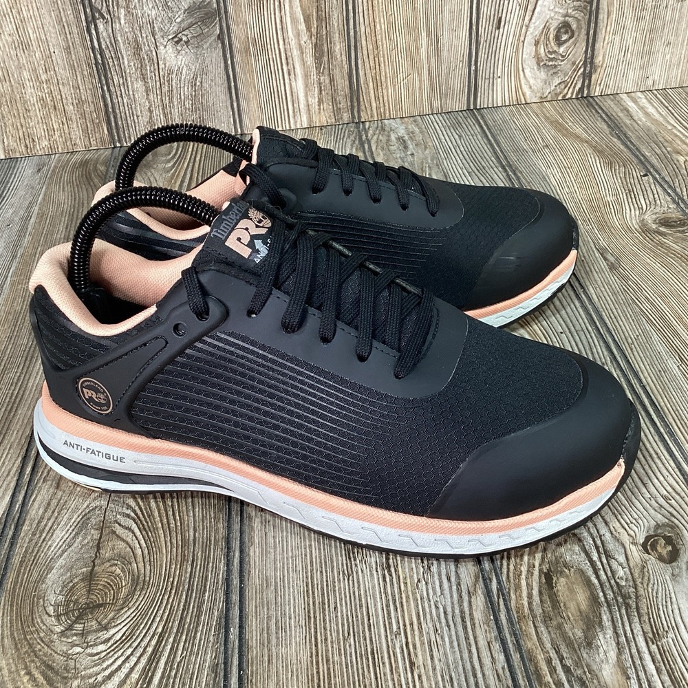 Timberland Drivetrain Black W/Pink Work Anti-Fatigue Safety Shoes Women's Size 7